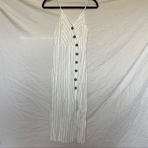 White striped dress.